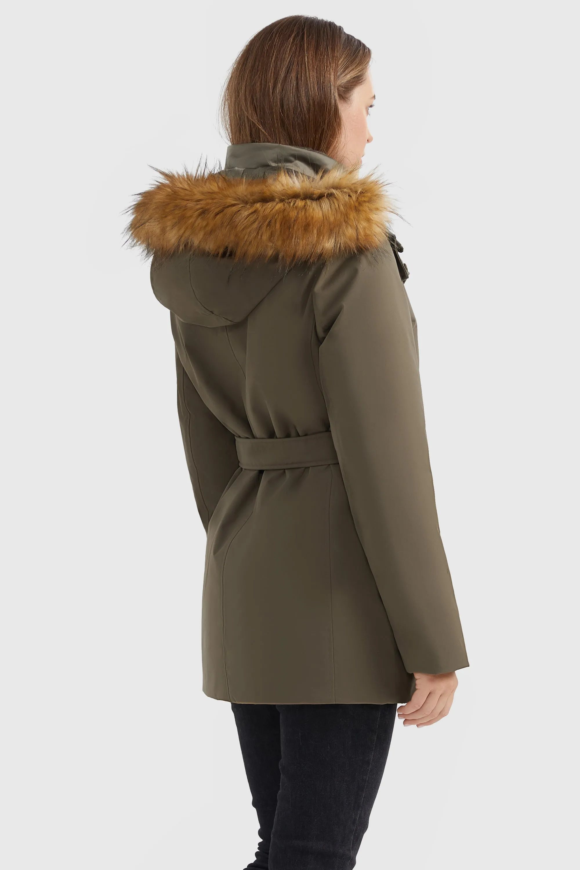 Winter Parka Jacket with Adjustable Belt