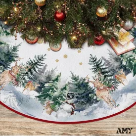 Winter Reindeer Pencil Tree Skirt - 48"