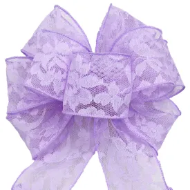 Wired Lavender Lace Bows (2.5"ribbon~8"Wx16"L)