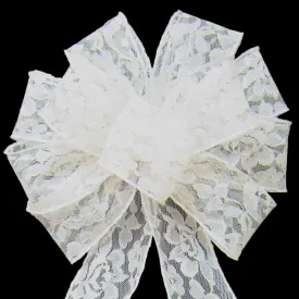 Wired Mystic Ivory Lace Bows (2.5"ribbon~8"Wx16"L)