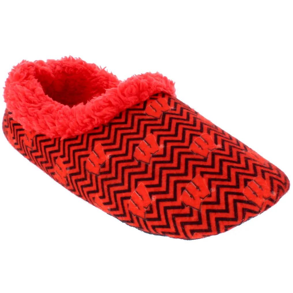 Wisconsin Badgers Chevron Slip On Slippers