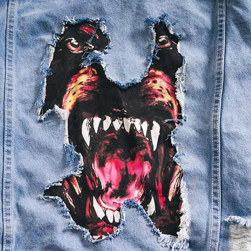 WLS Dog Head Denim Jacket