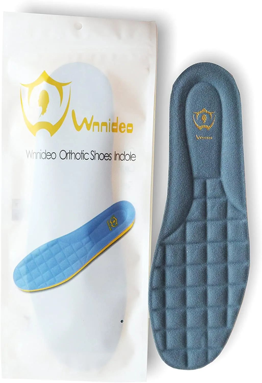 Wnnideo Full Length Thick Shoe Insoles Memory Foam Shoes Insert with Arch Support | Grey