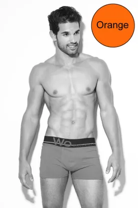 WO Underwear Solid Boxer Brief Underwear Orange Size S