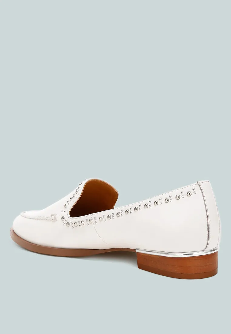 Wolferton Delicate Stud Detail Leather Loafers