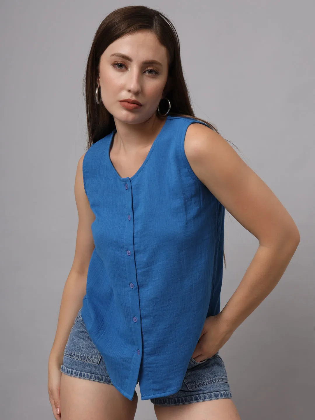 Woman Cotton Shirt Style Top