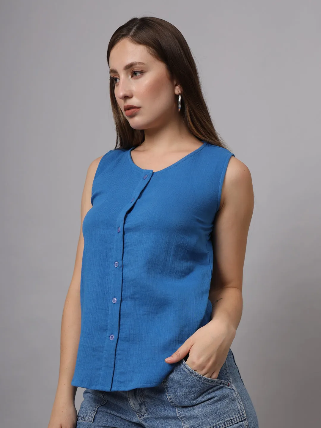 Woman Cotton Shirt Style Top