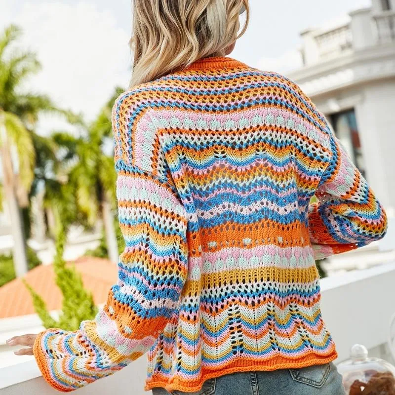 Woman Crochet Knitted Sweater