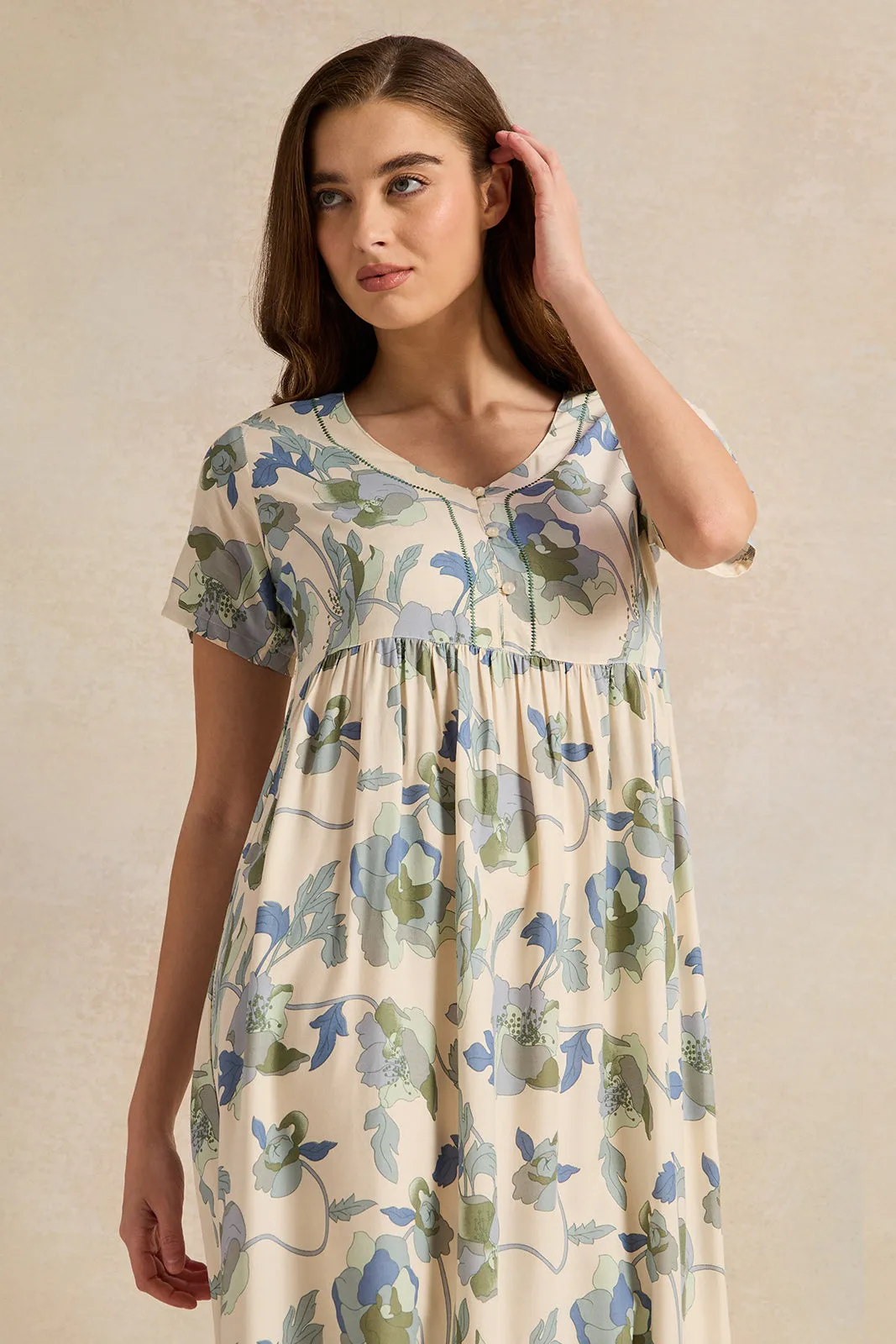 Women Assorted Floral Print Nightgown