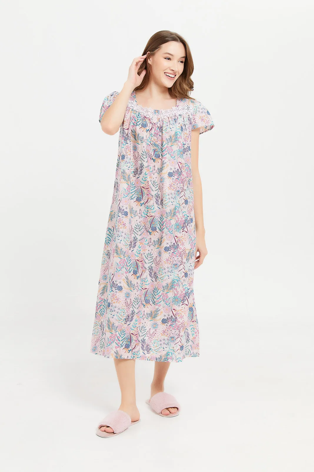 Women Assorted Floral Print Nightgown