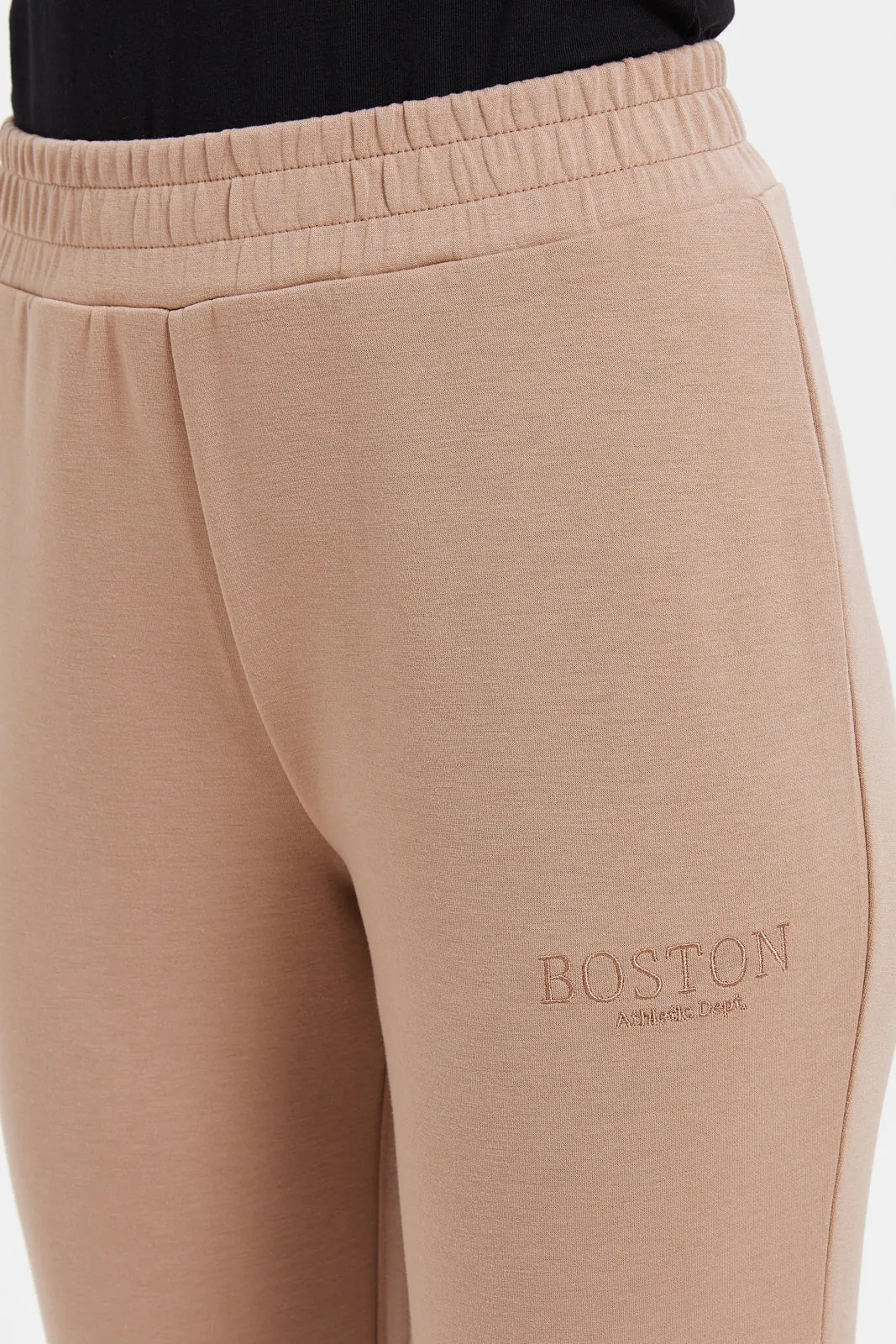 Women Beige Scuba Joggers