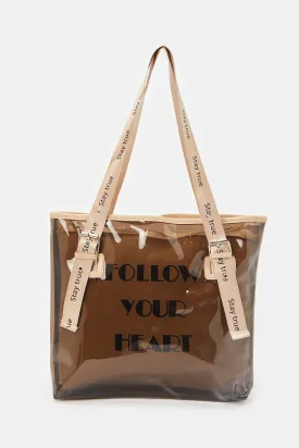 Women Brown Printed Shopper