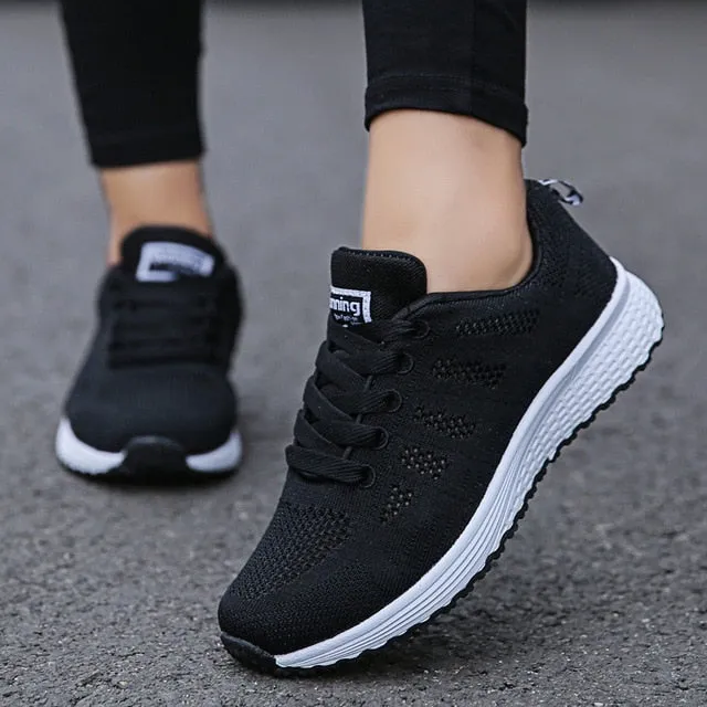 Women Casual Shoes | Fashion Breathable | Walking Mesh Flat | Gym Sneakers Women | Vulcanized Shoes White Female Footwear