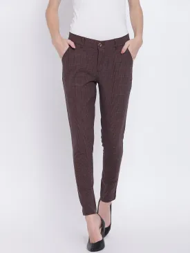 Women Coffee Brown Casual Trousers