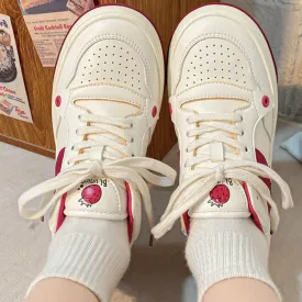 Women Cute Strawberry Sneakers Light Flat Shoes