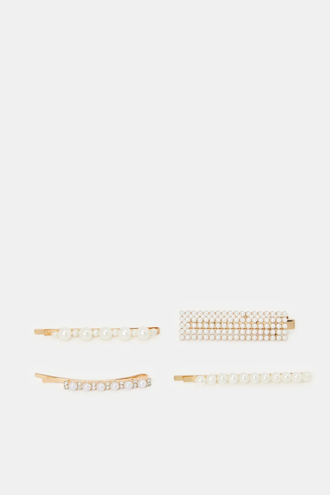 Women Gold Embellished Hair Clips (Pack of 4)