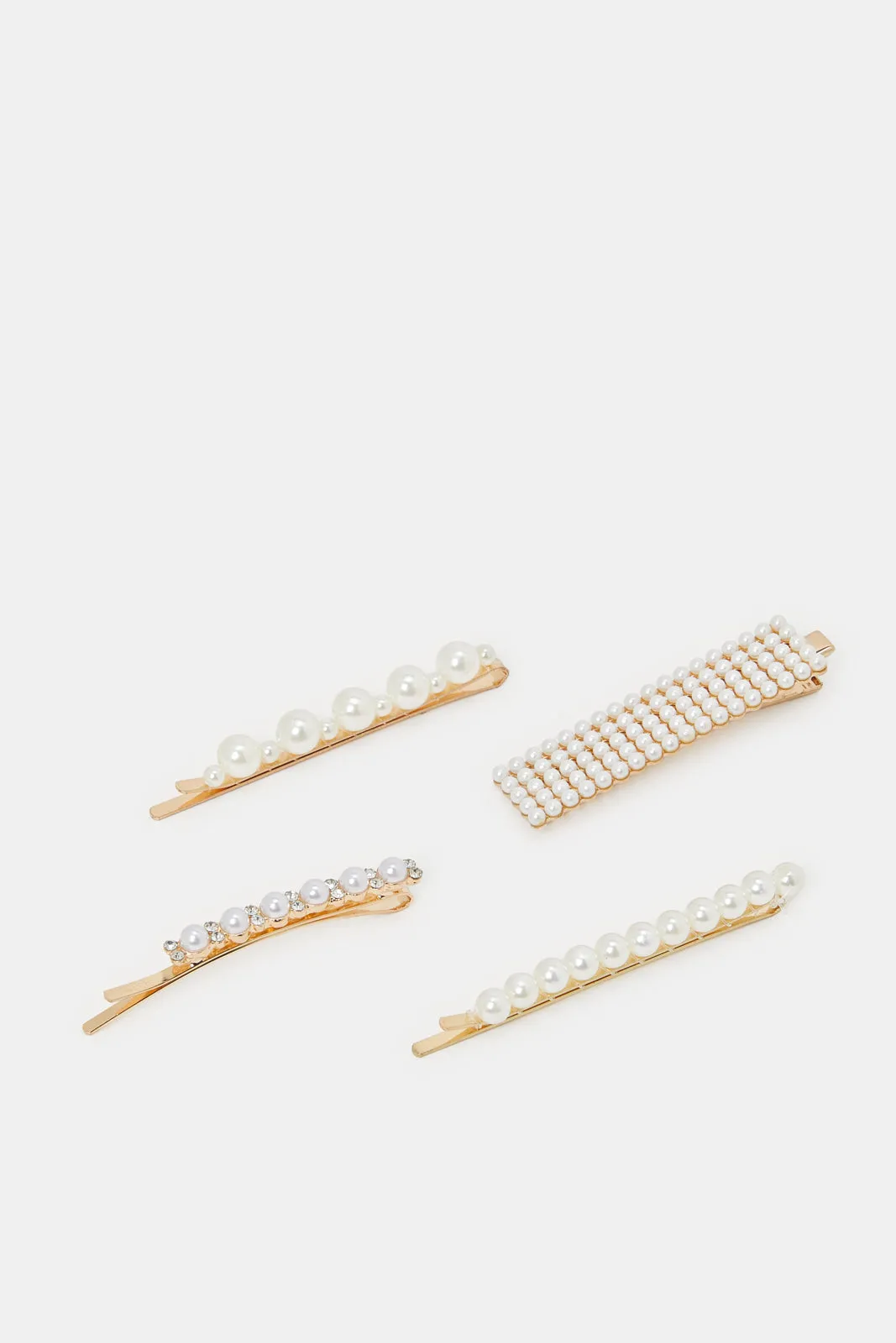 Women Gold Embellished Hair Clips (Pack of 4)