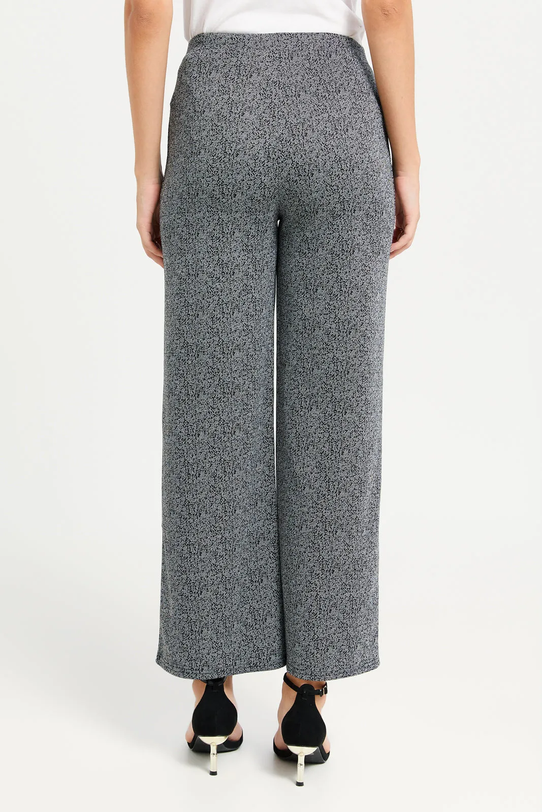 Women Grey Jacquard Co-Ord Trouser