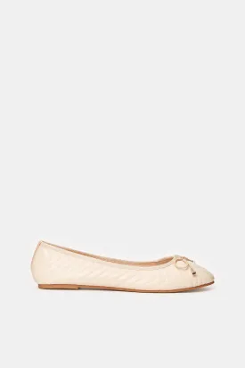 Women Ivory Quilt Ballerinas