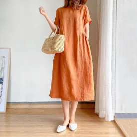 Women Loose Cozy Plus Sizes Midi Dresses