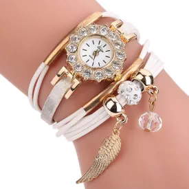 Women Luxury Bracelet Flower Gemstone Wristwatch