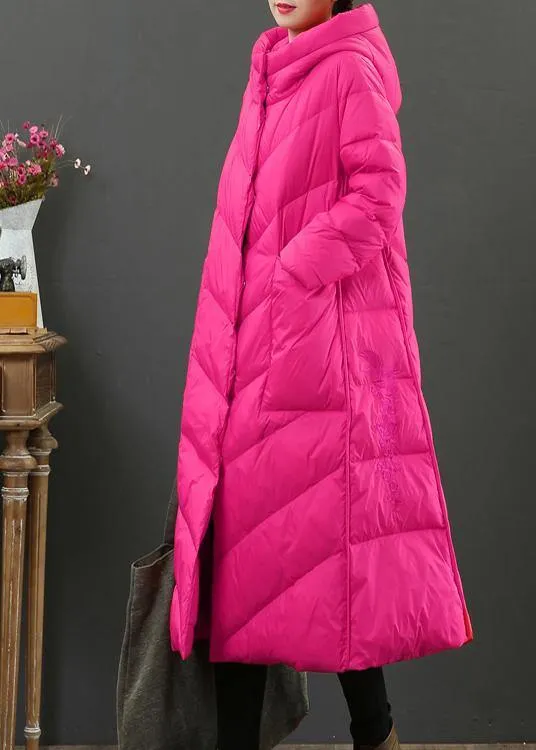 women oversize trench coat winter coat rose hooded pockets Woolen Coat