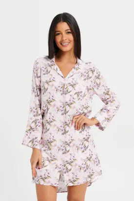 Women Pink Pink Classic Nightshirt