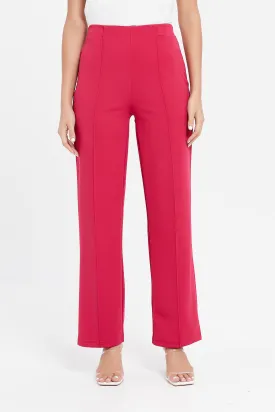 Women Pink Wide Leg Trousers