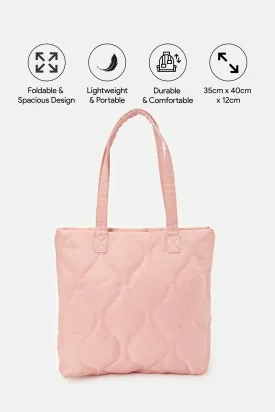 Women Quilted Plain Shopper Bag