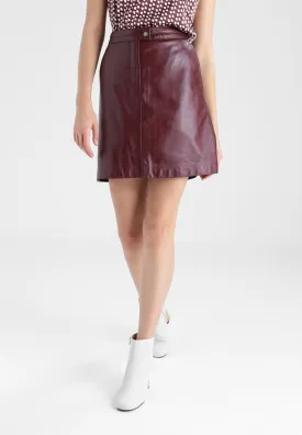 Women Real Lambskin Leather Mini Skirt WS116