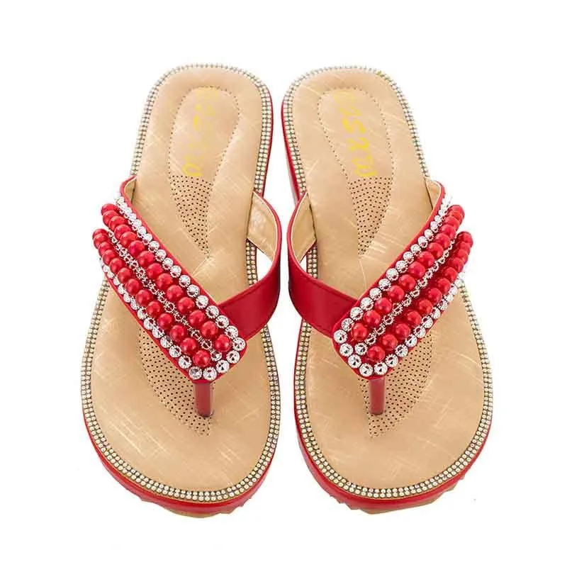 Women Sandals Casual Flat T-Strap Comfortable Flip Flops Beach Shoes