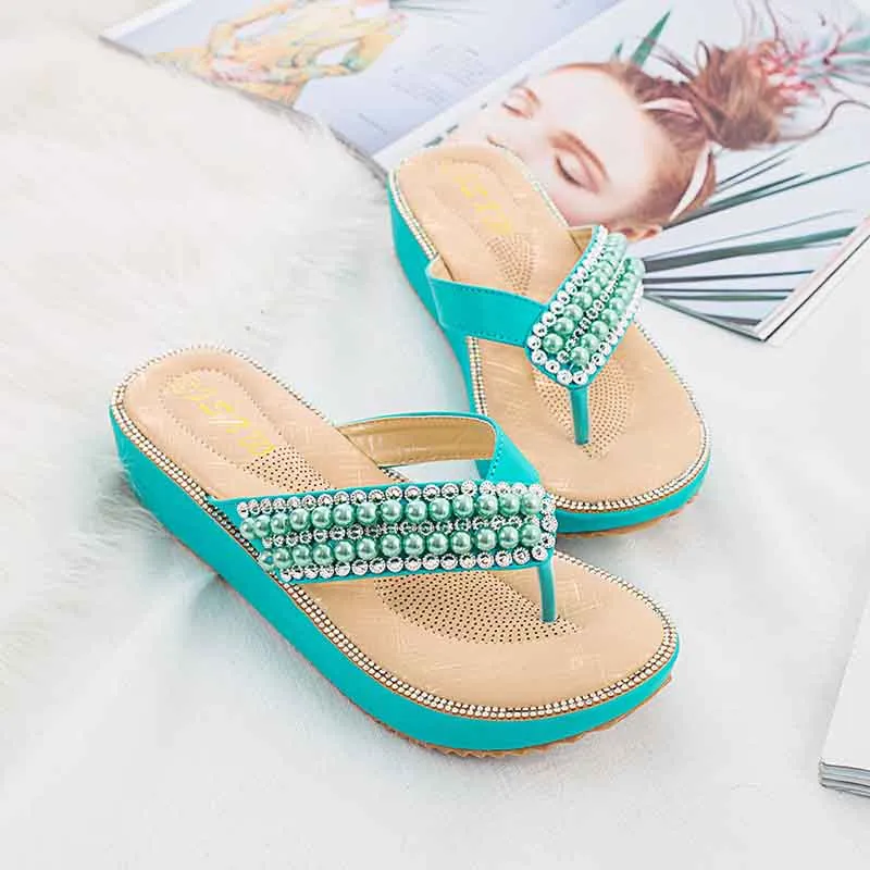 Women Sandals Casual Flat T-Strap Comfortable Flip Flops Beach Shoes