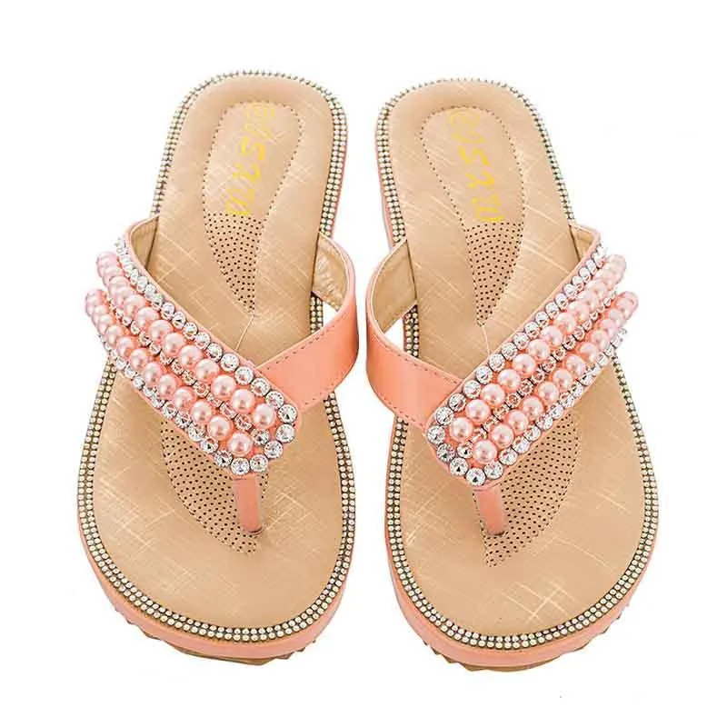 Women Sandals Casual Flat T-Strap Comfortable Flip Flops Beach Shoes