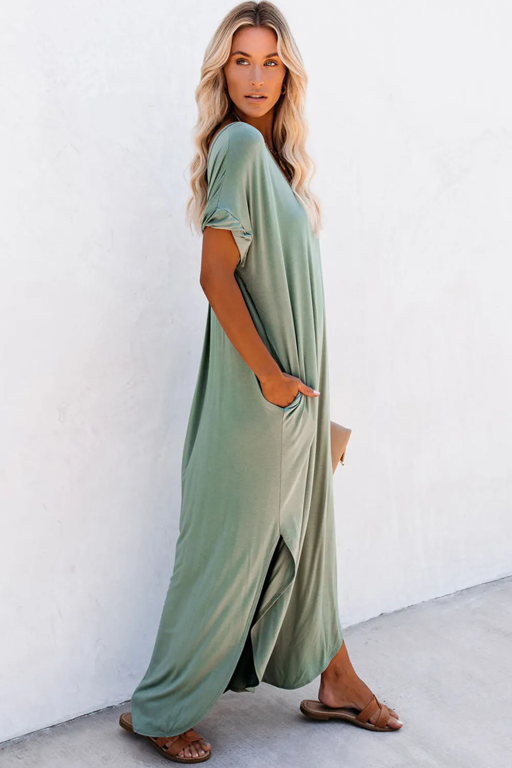 Women Splits Maxi T-shirt Dress