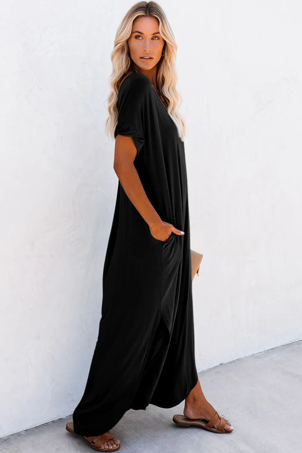 Women Splits Maxi T-shirt Dress