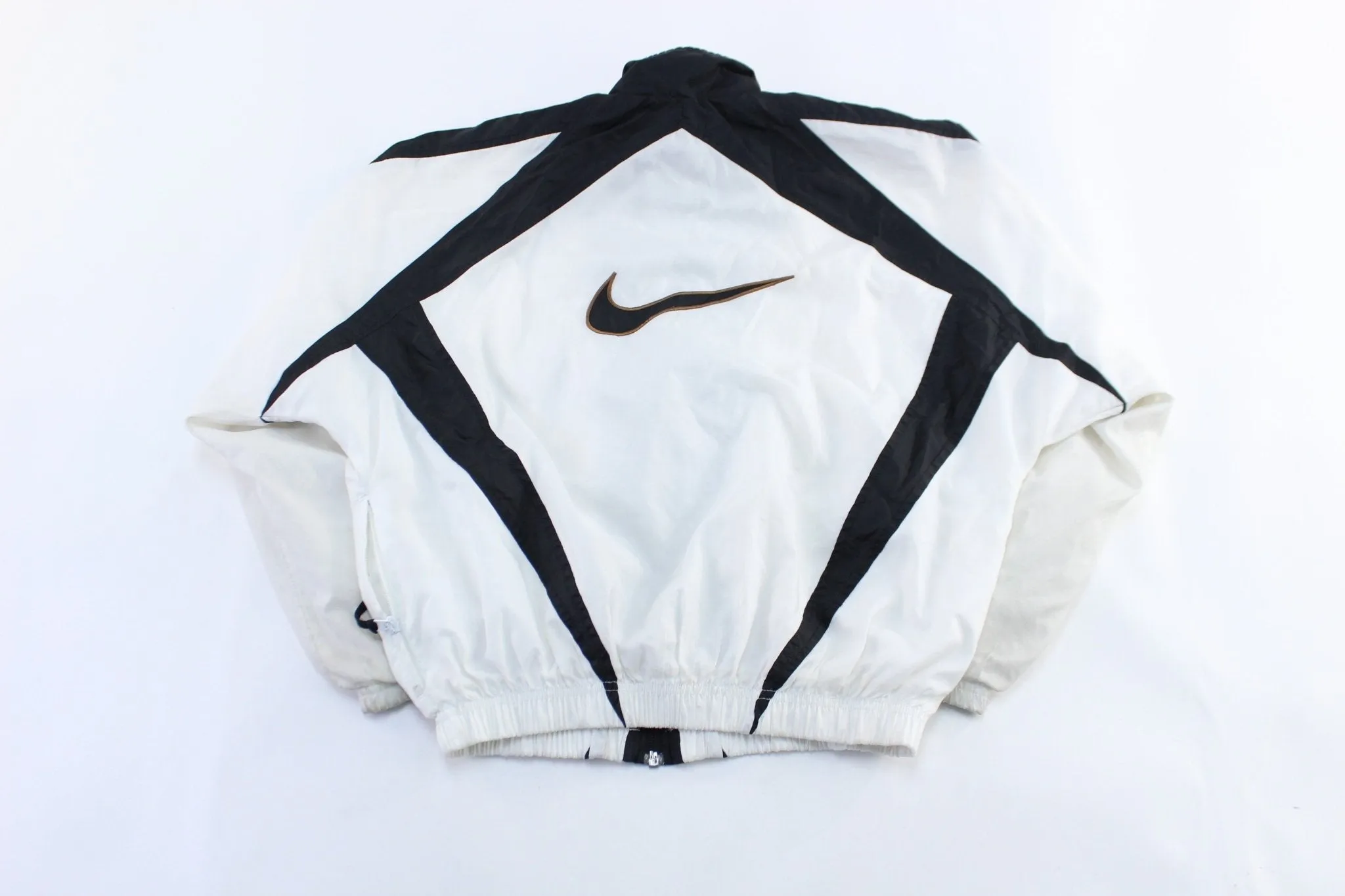 Women's 90's Nike Embroidered Logo Black & White Zip Up Jacket