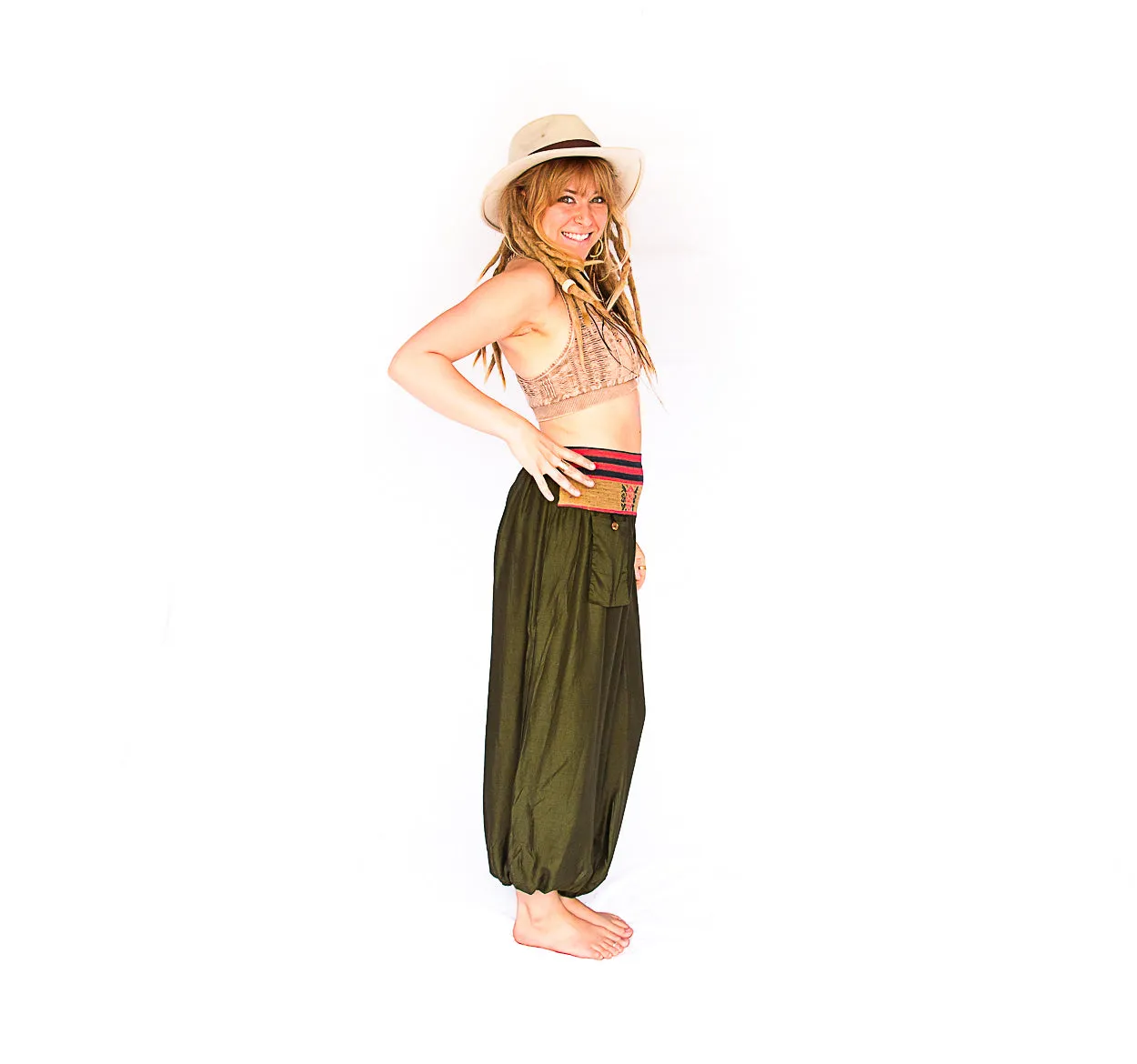 Women's Aladdin Pants in Forest Green