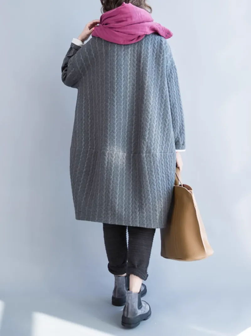 Women's Autumn and Winter Fashionable Midi-Length Sweater Shirt