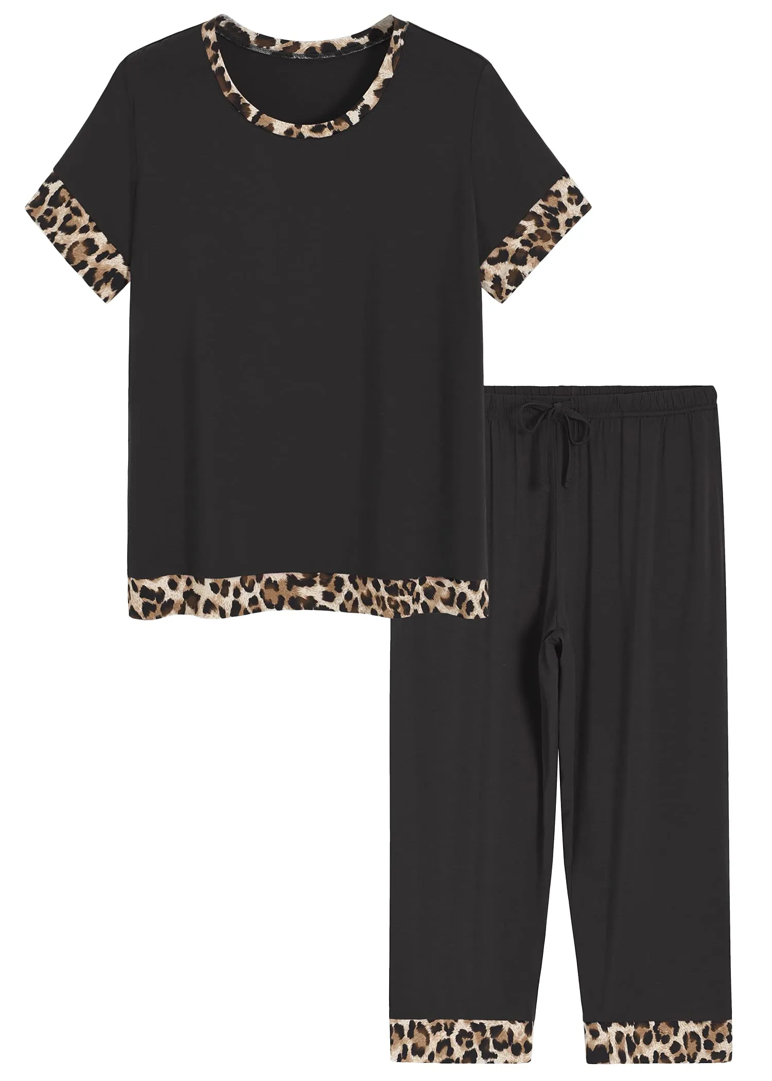 Women's Bamboo Viscose Capri Lounge Pajama Set