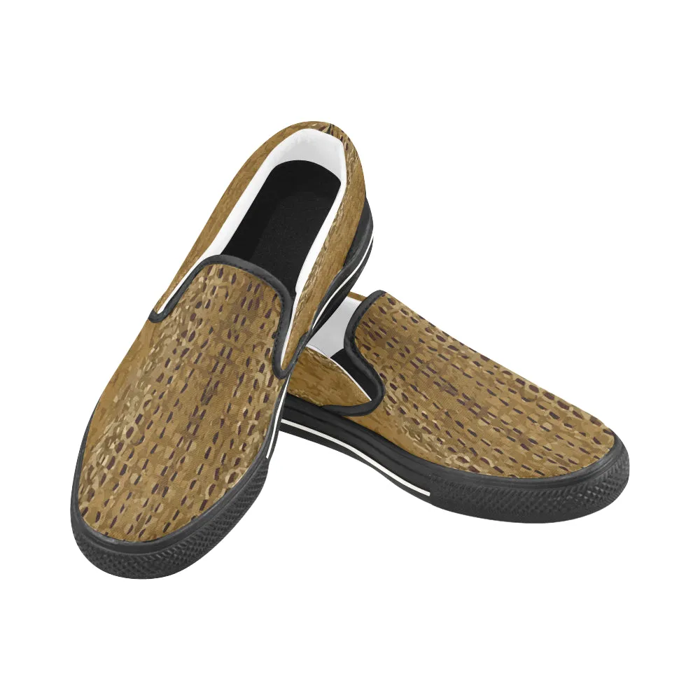 Women's Big Size Crocodile Print Slip-on Canvas Shoes