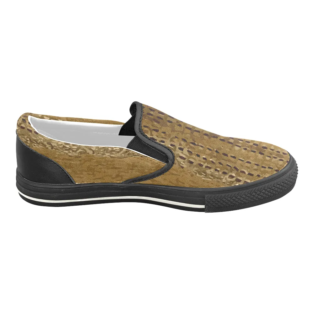 Women's Big Size Crocodile Print Slip-on Canvas Shoes