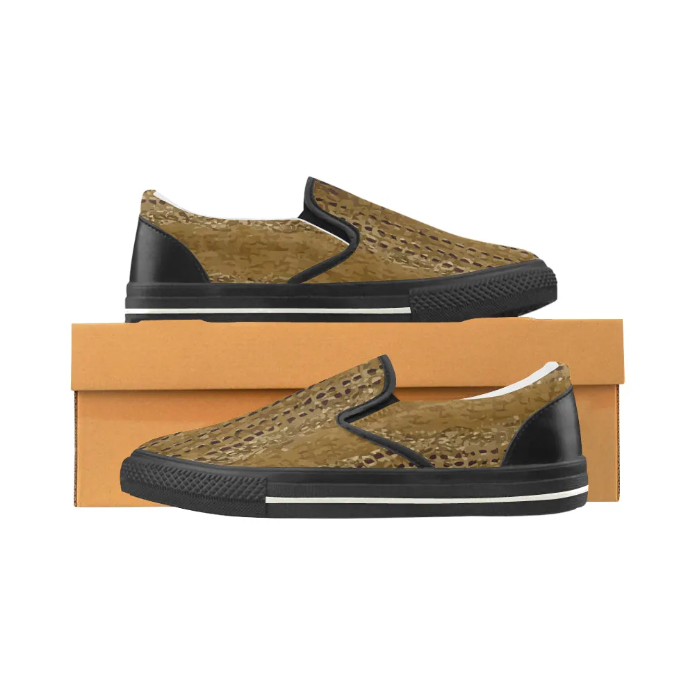 Women's Big Size Crocodile Print Slip-on Canvas Shoes