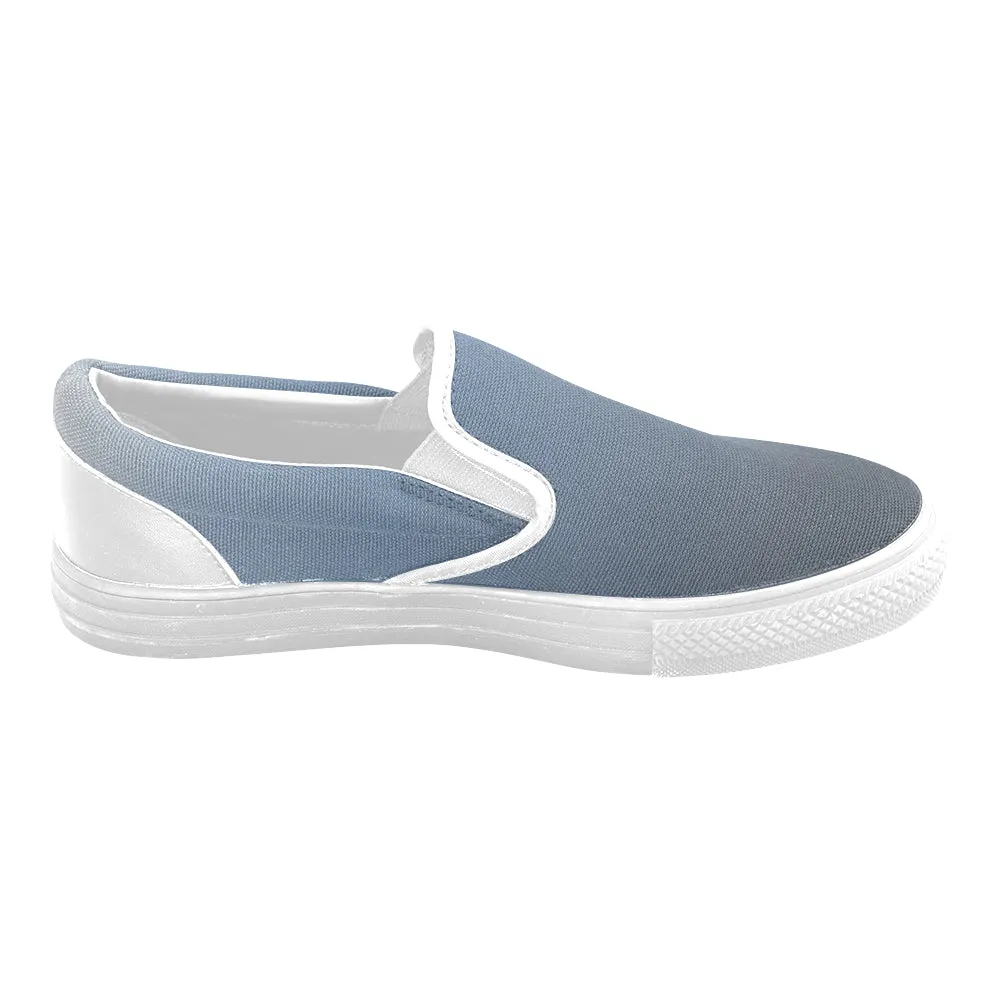 Women's Big Size Gradient Grey Solids Print Slip-on Canvas Shoes