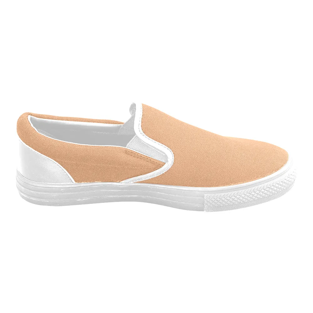 Women's Big Size Zesty Orange Solids Print Slip-on Canvas Shoes