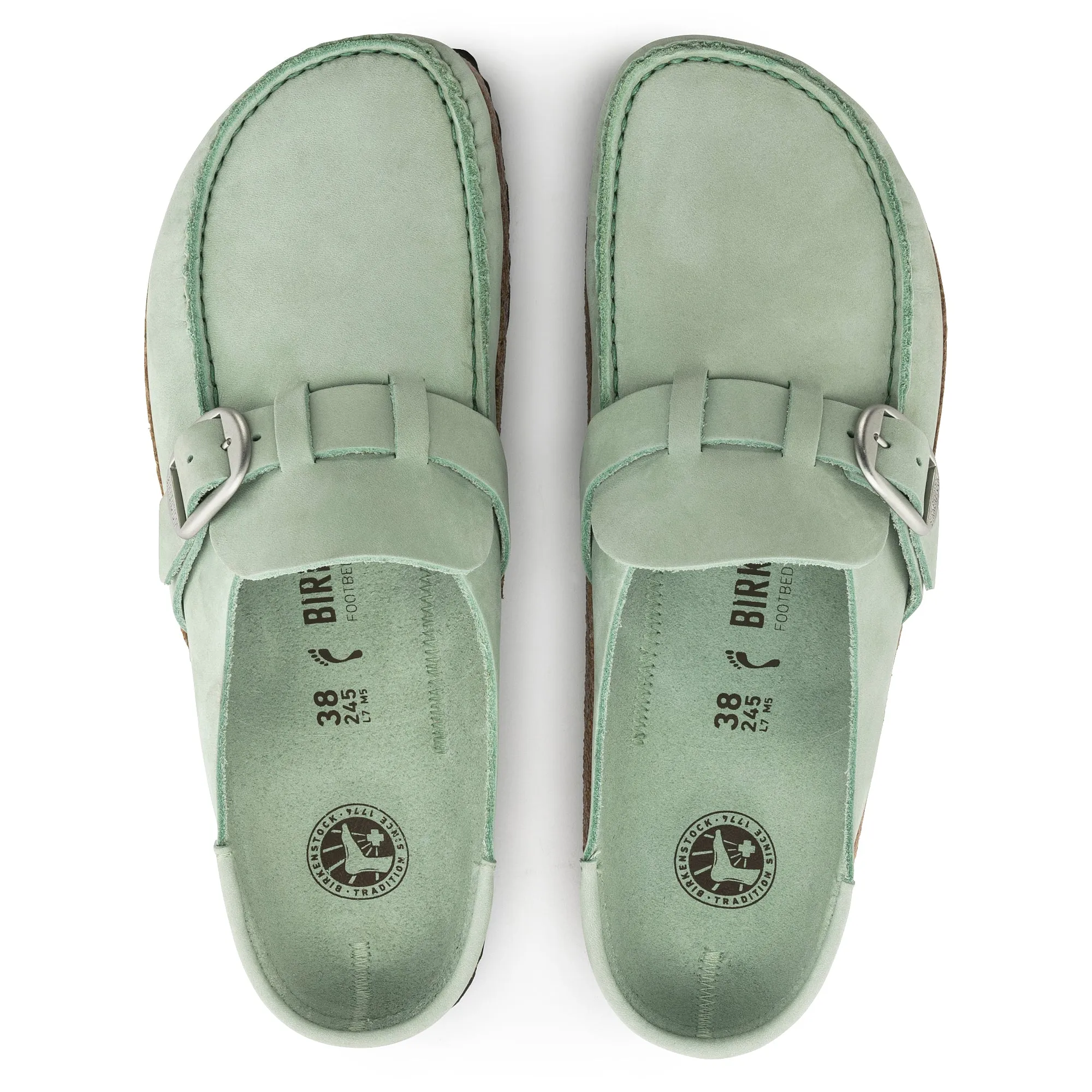 Women's Birkenstock Buckley Nubuck Leather Color: Matcha