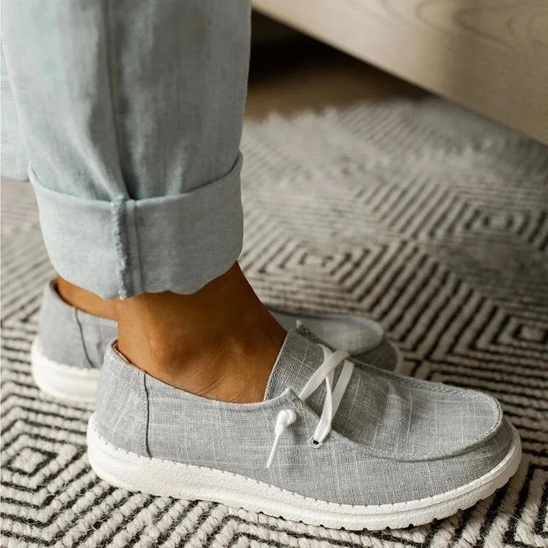 Women's Canvas Lace-Up Loafers