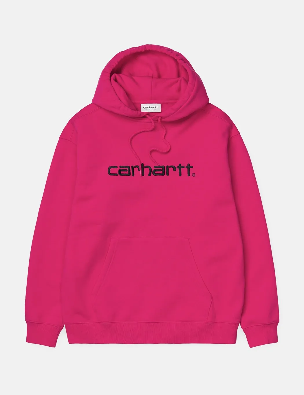 Womens Carhartt-WIP Hooded Sweatshirt - Ruby Pink/Black