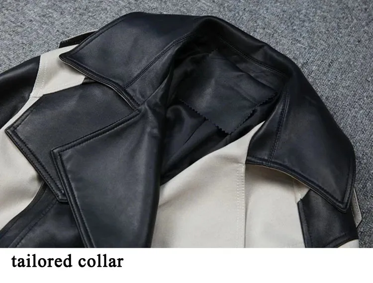 Women's Elegant Genuine Leather Trench Coat