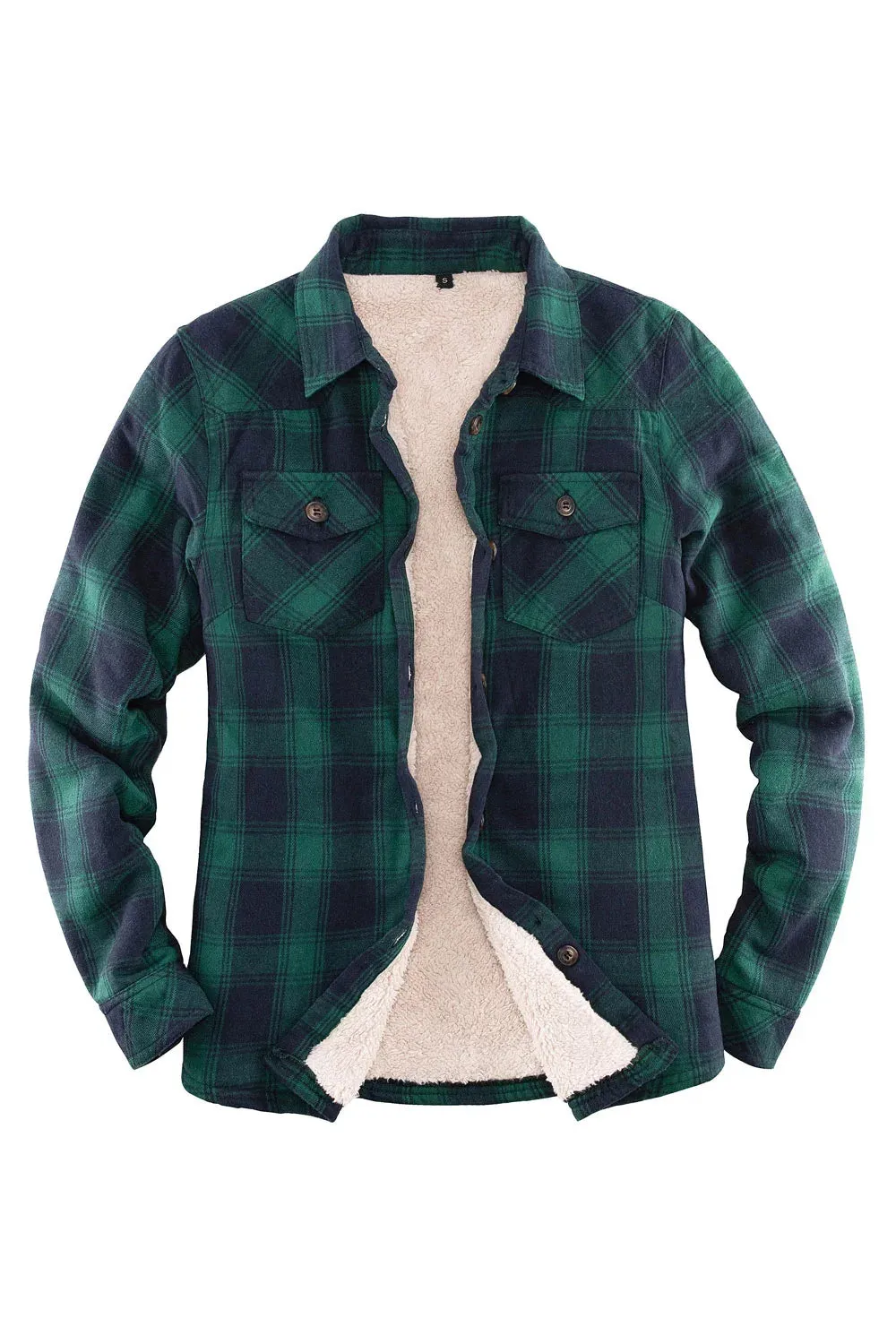 Women's Flannel Shirt Jacket,Sherpa-Lined Plaid