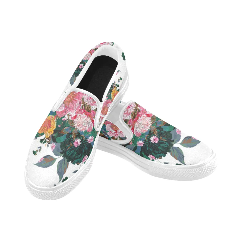 Women's Frida Kahlo Floral Print Canvas Slip-on Shoes